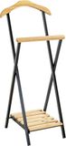 HAKU Dressboy met schoenenrek metaal zwart en massief hout naturel