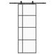 vidaXL Schuifdeur met beslagset 76x205 cm ESG glas zwart