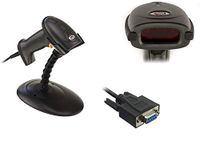 KALEA-INFORMATIQUE Laser handheld barcodelezer. met handsfree portaal, RS232 DB9 seriële aansluiting. voor EAN, Code 39, Codabar, Code 128 enz.