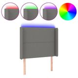 VidaXL Hoofdbord LED 183x16x78/88 cm Stof Donkergrijs