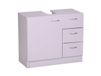 FineBuy meuble sous lavabo 54 x 63 x 30 cm blanc avec 1 porte et 3 tiroirs