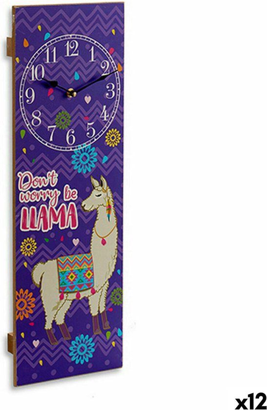 Muurklok Lama (2,5 x 60 x 20 cm) (12 Stuks)