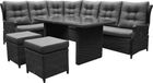 Premium collection Ibiza hoek dining loungeset 7-delig antraciet