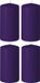 Enlightening Candles 4x bougies cylindriques/tronconiques violettes 6 x 12 cm 45 heures de combustion - Bougies inodores violettes