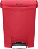 Rubbermaid Slim Jim Step-On Container - Front Step - Kunststof - 30L - Rood