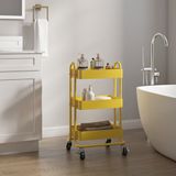 en.casa H.T. Trade Service GmbH & Co. KG Keukentrolley Pyhäntä met 3 manden 78,5x46x35 cm geel