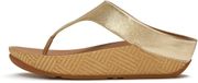 FitFlop Lulu Lux Graphic-Weave Leather Toe-Post Sandals Dames Sandalen - Metallic Beige