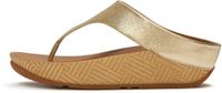 FitFlop Lulu Lux Graphic-Weave Leather Toe-Post Sandals Dames Sandalen - Metallic Beige