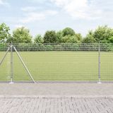 vidaXL Gelast draadhek met betonnen voetstuk 10 x 1 m zilver mesh