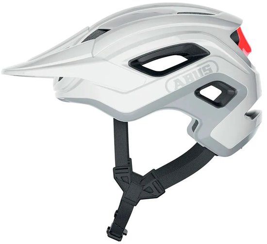 Abus MTB-helm Cliffhanger - fietshelm voor veeleisende trails - wit/rood glanzend, maat S