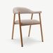 Bjorn Chaise de salle à manger avec accoudoirs, tissu beige, bois naturel