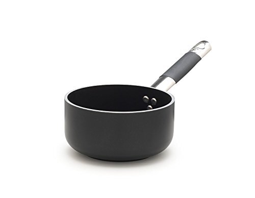 Pentole Agnelli alblack Hoge Casserole, Aluminium, Dikte 5 mm, 10 mm FUND Inductie, met buisvormige handgreep in Cool Stainless Steel, Zwart