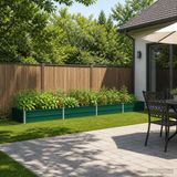vidaXL Verhoogd tuinbed Groen 320 x 80 x 24 cm Staal