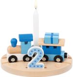 Geburtstagszug Happy Birthday Trein: OSLO 16x12x7cm, met verwisselbare cijfers 1-6, hout