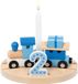 Geburtstagszug Happy Birthday Trein: OSLO 16x12x7cm, met verwisselbare cijfers 1-6, hout