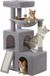 Arbre à chat 104 cm avec 2 cavités spacieuses pour chats d'intérieur, hamac, griffoir et balle de jeu - Gris