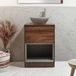 Hudson Reed Hoxton meuble vasque 60cm chêne foncé avec vasque à poser ovale gris (Pebble)