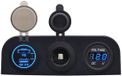 ProRide Chargeur USB de voiture 12V 2 ports - 65W/QC3.0 - Voltmètre et prise allume-cigare 12V/24V - Panneau triple en applique