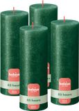 Bolsius - Rustieke kaars Shimmer - 4 Stuks - Metallic Groen - 19cm - 85 branduren