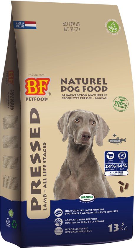 BIOFOOD BF Petfood Geperst Lam/Rijst Premium - 13,5 kg