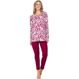Pastunette pyjama - donkerrood/wit