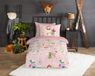 Bonjour les enfants Good Morning dekbedovertrek lamas - 1 persoons 140x200/220 cm - Roze - 100% Katoen flanel