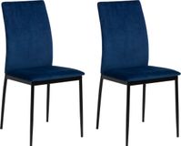 Giga Living Eetkamerstoel Grondal - Donkerblauw - Zithoogte 48,5cm - Set van 4