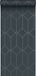 ESTAhome behang art deco motief donkerblauw en goud