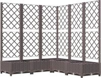 vidaXL Jardinière avec treillage 120x120x121,5 cm Polypropylène Marron