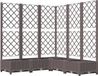 vidaXL Plantenbak met latwerk 120x120x121,5 cm Polypropeen Bruin