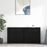 vidaXL Dressoirs, 2 stuks, zwart, eikenlook, 70 x 35,5 x 67,5 cm
