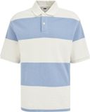 WE Fashion Heren loose fit polo met streepprint