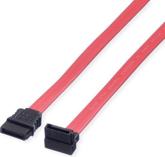 VALUE Interne HDD kabel, SATA 3.0 Gbit/s, haaks, 0,5 m, rood