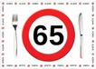 Bellatio Decorations Placemat 65 jaar - 10 stuks - 42 x 30 cm - Papier