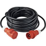 as - Schwabe 60549 CEE-Verlängerung 400V / 32A, 10m H07RN-F 5G4 mit Phasenwendestecker, schwarz, IP44 Gewerbe, Baustelle