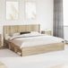 vidaXL Bedframe met opbergruimte en hoofdbord 2 st Bewerkt hout