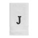Avanti Linens Monogram geborduurde vingertop handdoek, 100% katoen, J, wit/grijs, J