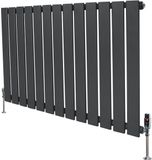 MonsterShop Monster Group BV 1-kolomdesign radiator - 600x910 mm - antracietgrijs - thermostaatkraan