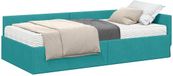 vidaXL Hoekbedframe met Matras 2 st Turquoise Fluweel 90 x 190 cm