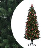 vidaXL Sapin de Noël artificiel avec 150 LED blanc chaud, 120 cm, PE et PVC