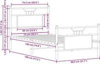 vidaXL Bedframe zonder matras, hout, sonoma eikenkleurig, 75x190 cm