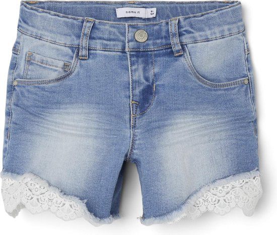 NAME IT NKFSALLI SLIM DNM SHORTS - Meisjes Broek - Maat 140 - Medium Blue Denim