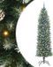vidaXL Kunstmatige slanke kerstboom Groen en Wit 240 cm