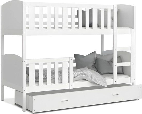 Viking Choice Stapelbed - 200x90cm - Wit - Inclusief Matrassen