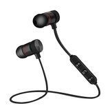 VBESTLIFE Micro-casque sport Bluetooth sans fil magnétique pour compatible avec IOS android (Noir)