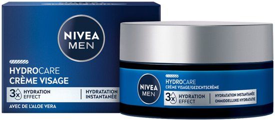 NIVEA MEN HYDROCARE Gezichtscrème – Hydraterende Crème - Moisturizer – voor de Normale & Gevoelige Mannenhuid – Dagcrème - 50 ml
