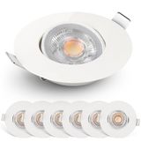 Emos Select Emos Exclusive Spotjes Wit Dimbaar 6 stuks – Ultralage Inbouwdiepte - 480 Lumen – 2700K Warm Wit - 4.9W - 50° Kantelbaar