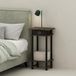 Furinno Hoog nachtkastje met bak, bewerkt hout, Columbia walnoot/zwart/donkerbruin, 2-pack, kunststof palen