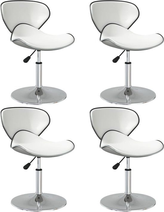 vidaXL Eetkamerstoelen - 4 stuks - Kunstleer - Wit