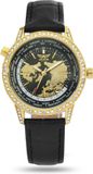 RELOJ Aviator Dames Horloge F-Series Diamond Gold Collection Zwart/Goud - Ø 38mm